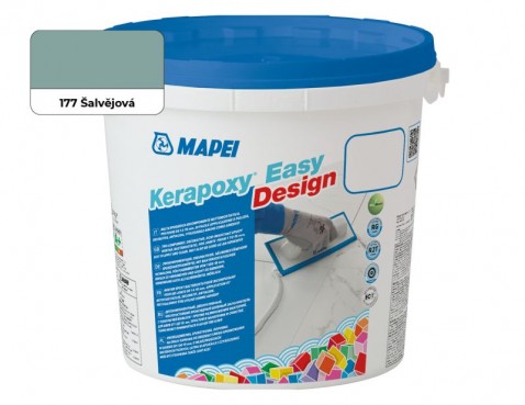 Dekorativní dvousložková spárovací malta s vysokou mechanickou a chemickou odolností Kerapoxy Easy Design 3kg 177 šalvějová