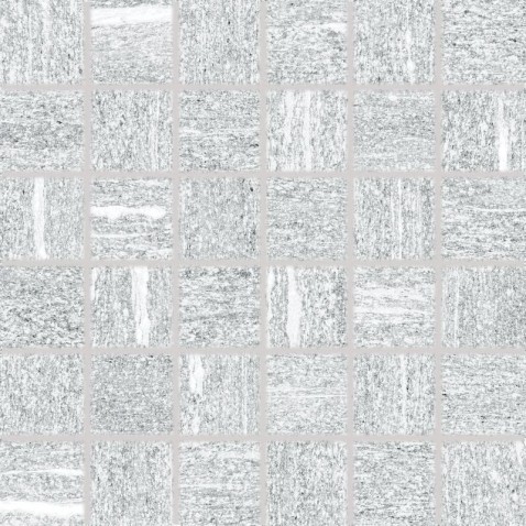 RAKO VALS mozaika DDM05846 Fog 5x5 šedobílá v designu hrubozrnného křemene