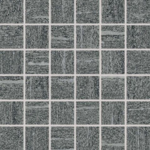 RAKO VALS mozaika DDM05848 Pepper 5x5 tmavě šedá v designu hrubozrnného křemene