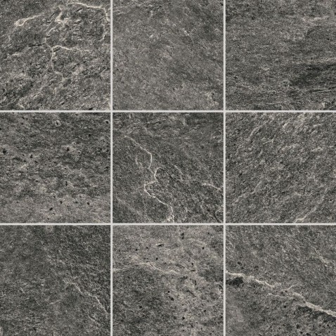 RAKO dlažba Core DAR11875 night 10x10 cm černá v designu štípané břidlice