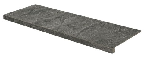 RAKO CORE schodová tvarovka DCFVD875 night 60x30 černá v designu štípané břidlice
