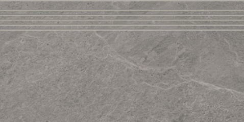 RAKO CORE schodovka DCPSR874 twilight 60x30 šedá v designu štípané břidlice
