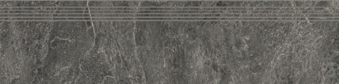 RAKO CORE schodovka DCPVD875 night 120x30 černá v designu štípané břidlice