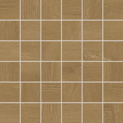 RAKO PLAŃK mozaika DDM05895 heavy 5x5 hnědá v designu dřeva