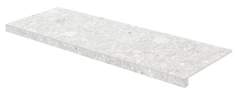 RAKO RAVE schodová tvarovka DCFVD899 Rice 120x30 bílošedá v designu kamene s přírodními oblázky
