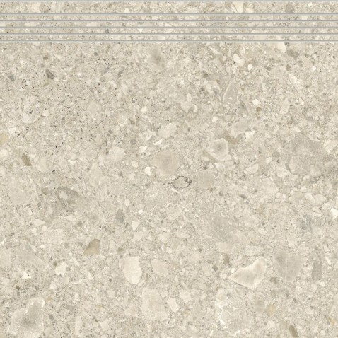 RAKO RAVE schodovka DCP62901 Malt 60x60 béžová v designu kamene s přírodními oblázky