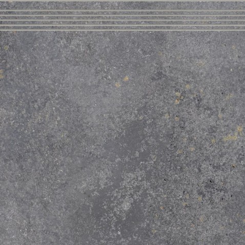 RAKO SHADE schodovka DCP62889 Slag 60x60 tmavě šedá v designu přírodního kamene