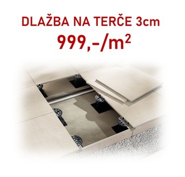 Dlažba na terče 3 cm 60x60 999,-/m2