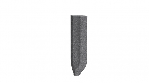 Sokl s požlábkem - vnitřní roh  RAKO Taurus Granit TSIRH065 Antracit 2,3x8 antracitově šedý mat