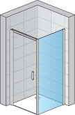 Boční stěna pro dveře v 90°, na straně madla SLT1