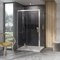 Designové sprchové dveře 10DP2-100 satin+Transparent
